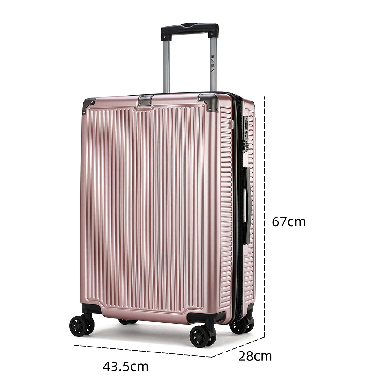 Pink polycarbonate travel bag, several sizes