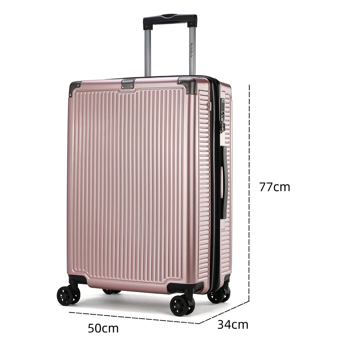 Pink polycarbonate travel bag, several sizes