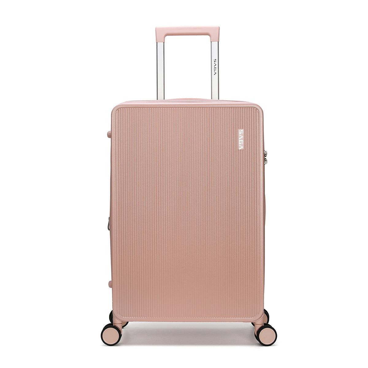 Luxurious polycarbonate pink travel bags, different sizes