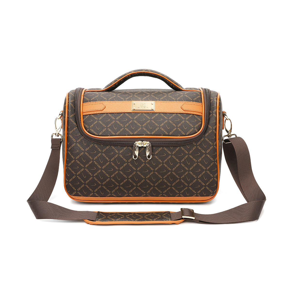 Travel bag 13 inch with shoulder strap, brown color