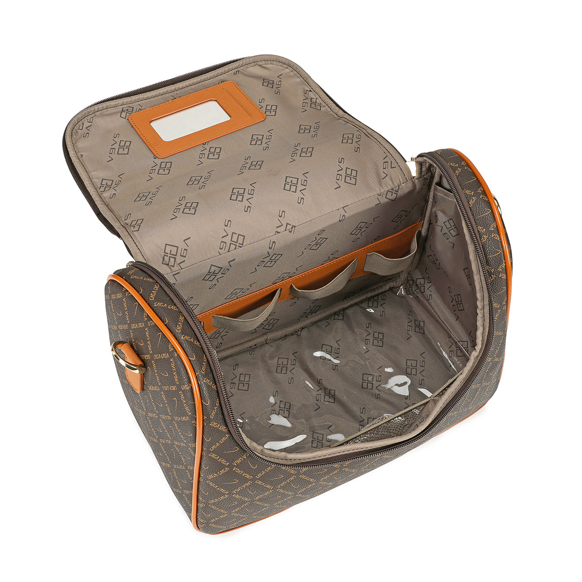 Travel bag 13 inch with shoulder strap, brown color