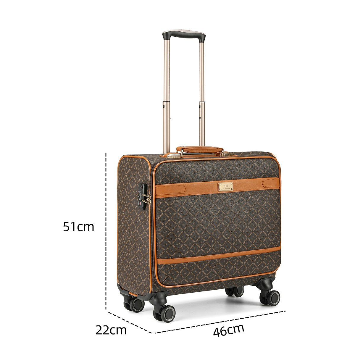 Luxurious travel bags suitcases in several sizes, brown color