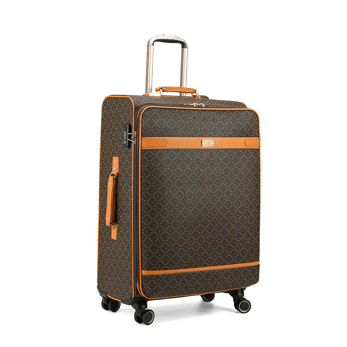 Luxurious travel bags suitcases in several sizes, brown color