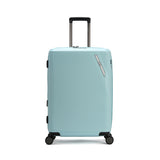 A set of three-piece polycarbonate travel bags, high durability and modern design, in dark blue or light green