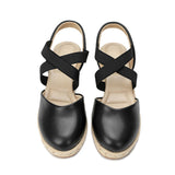100% luxury microfiber sandal shoe, black color