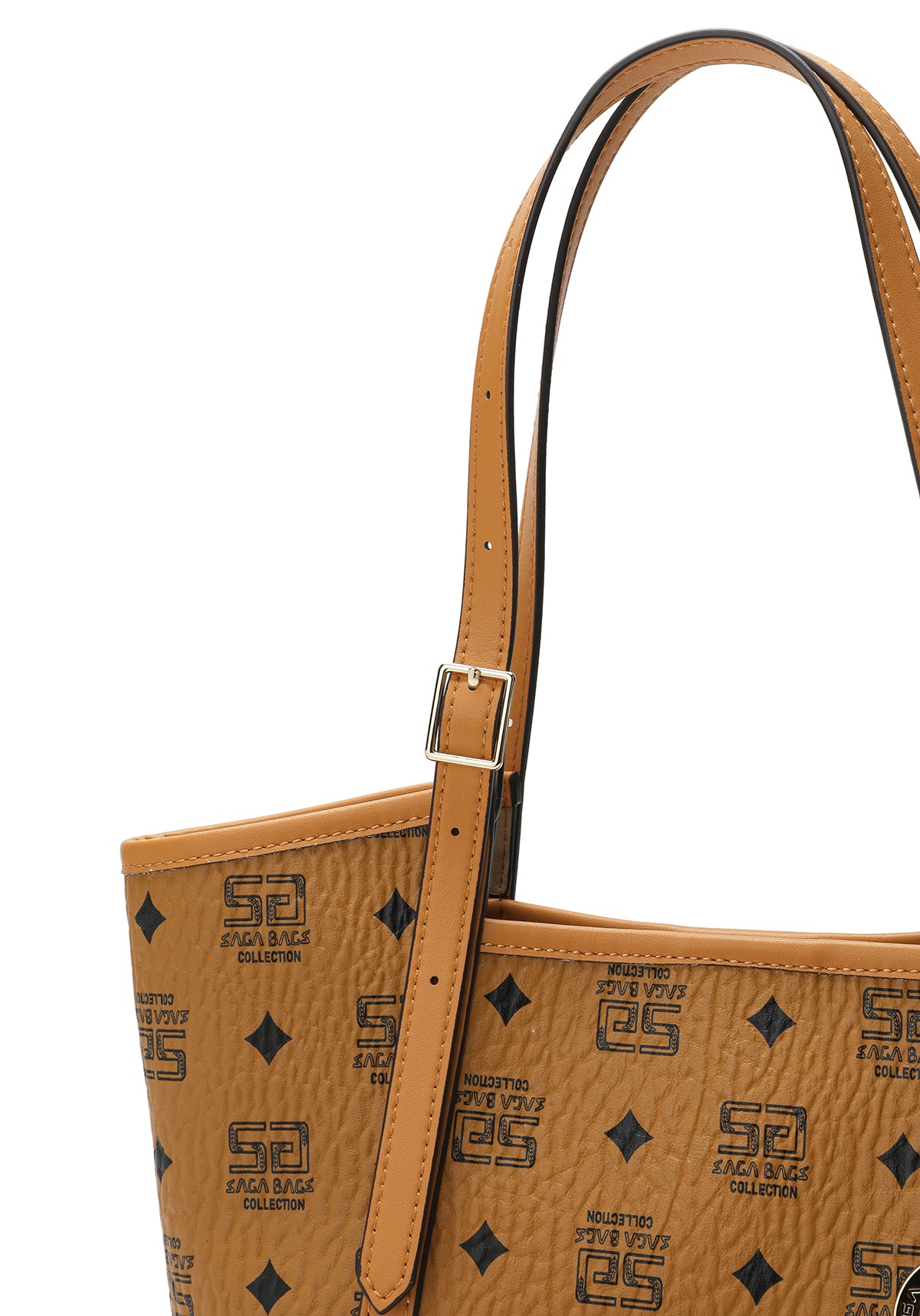 Luxury leather bag, width 21 cm, design 2024
