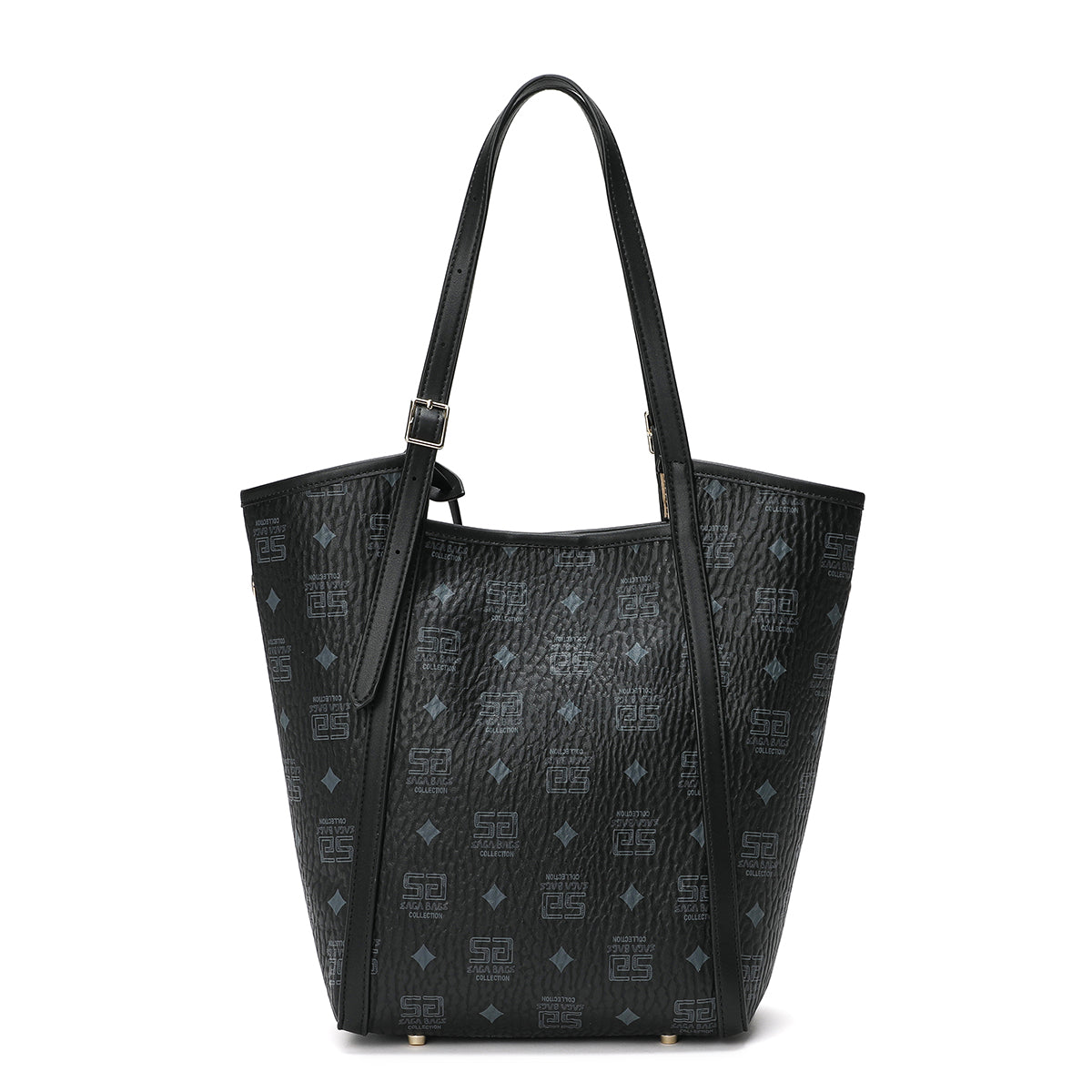 Luxury leather bag, width 21 cm, model 2024