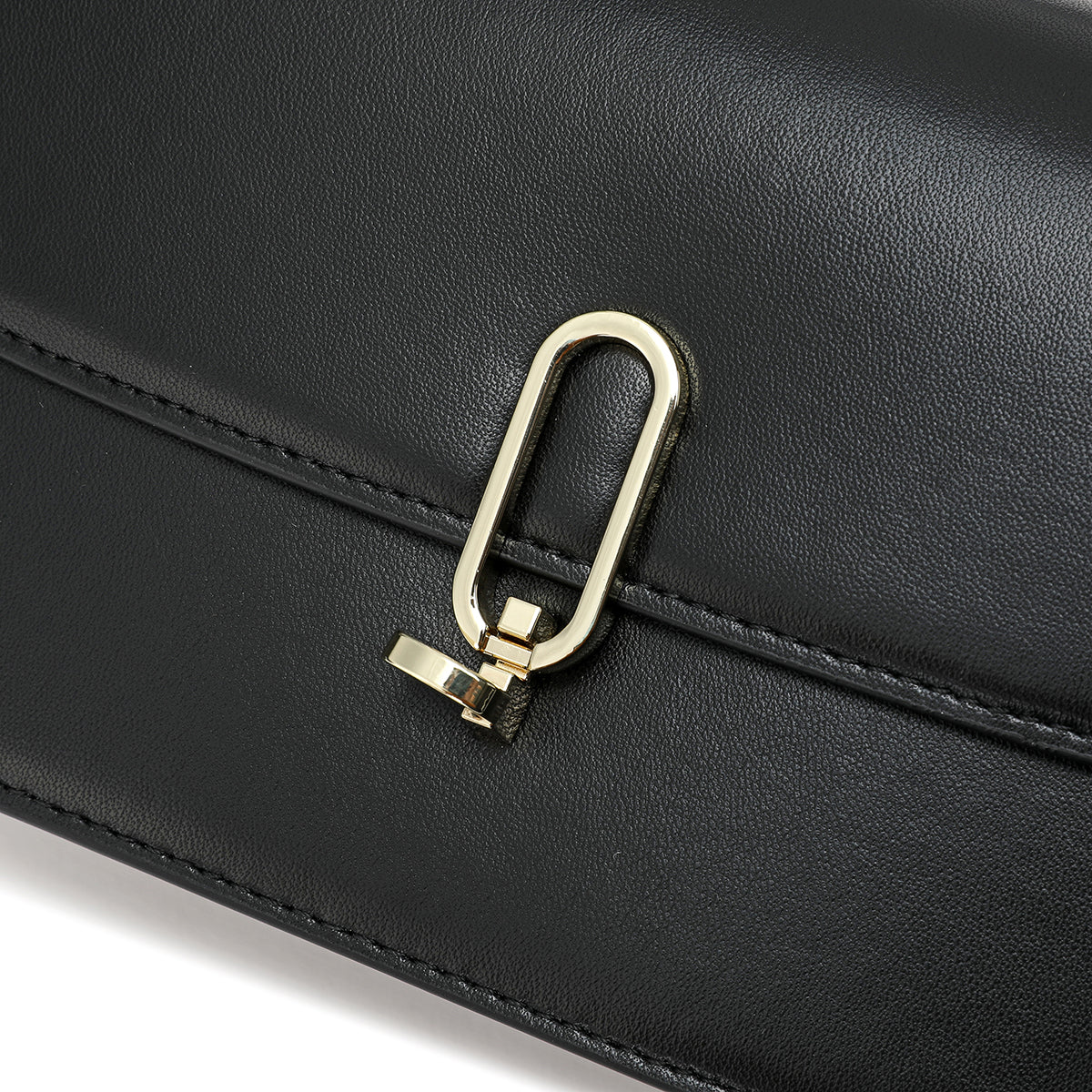 Classic bag made of luxurious microfiber - black, width 24 cm