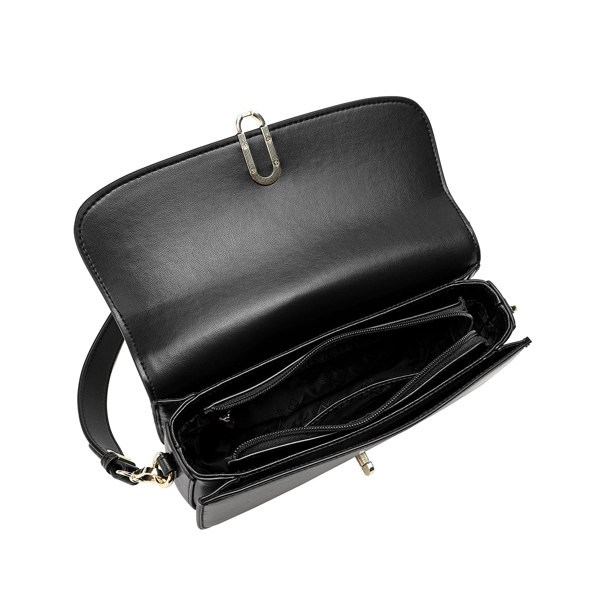 Classic bag made of luxurious microfiber - black, width 24 cm
