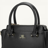 Satchel bag with adjustable strap, black color 