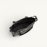 Satchel bag with adjustable strap, black color 