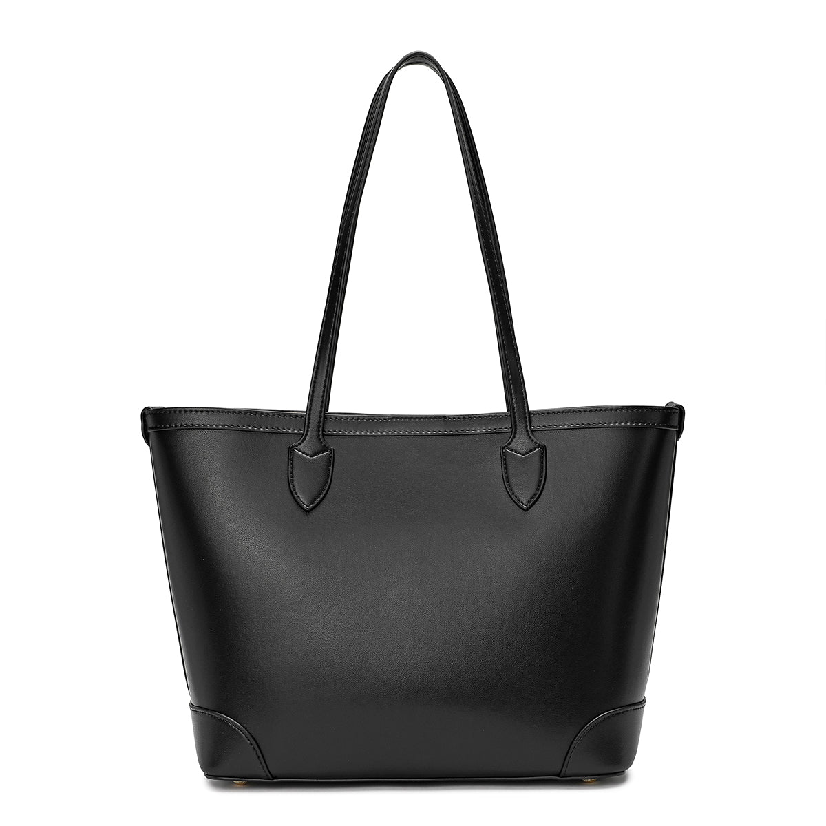 A luxurious bag made of 100% microfiber, wide, 39 cm wide, black colour