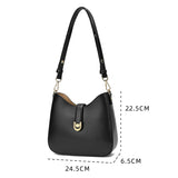 Bag made of 100% luxurious microfiber leather, width 24.5 cm, black color