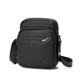 Luxury men's hand and shoulder bags made of 100% genuine leather, black color