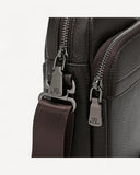 شنطة خصر جلد طبيعي بحامل لون بني - 3