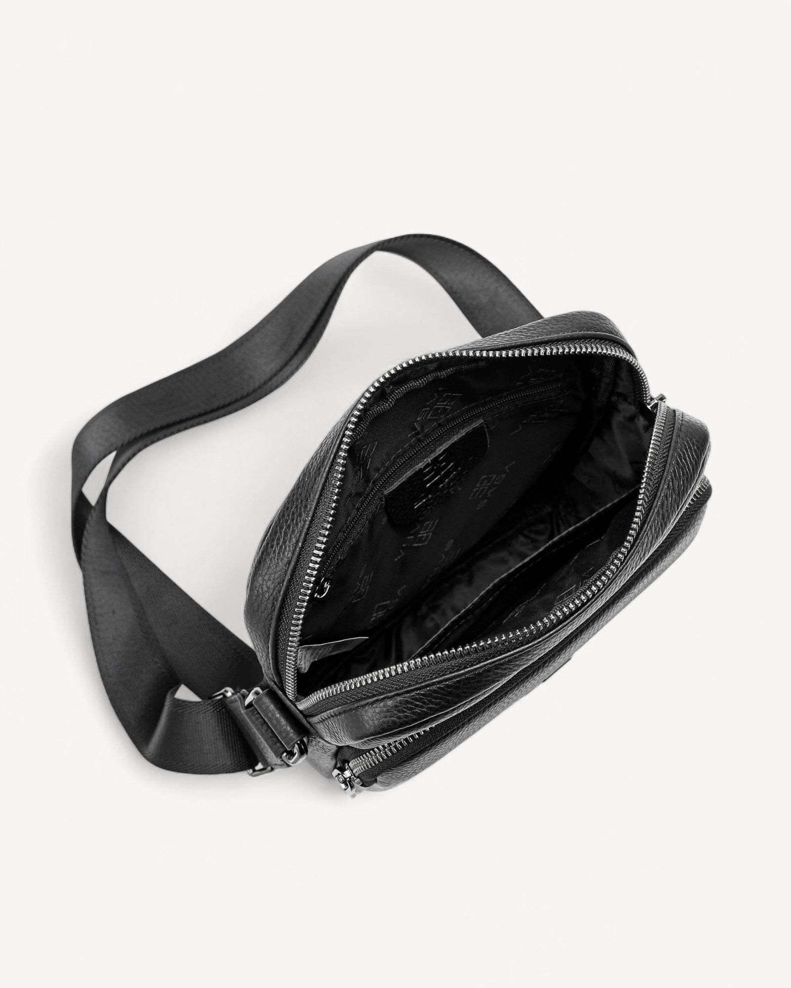 شنطة خصر جلد طبيعي بحامل لون اسود - 4