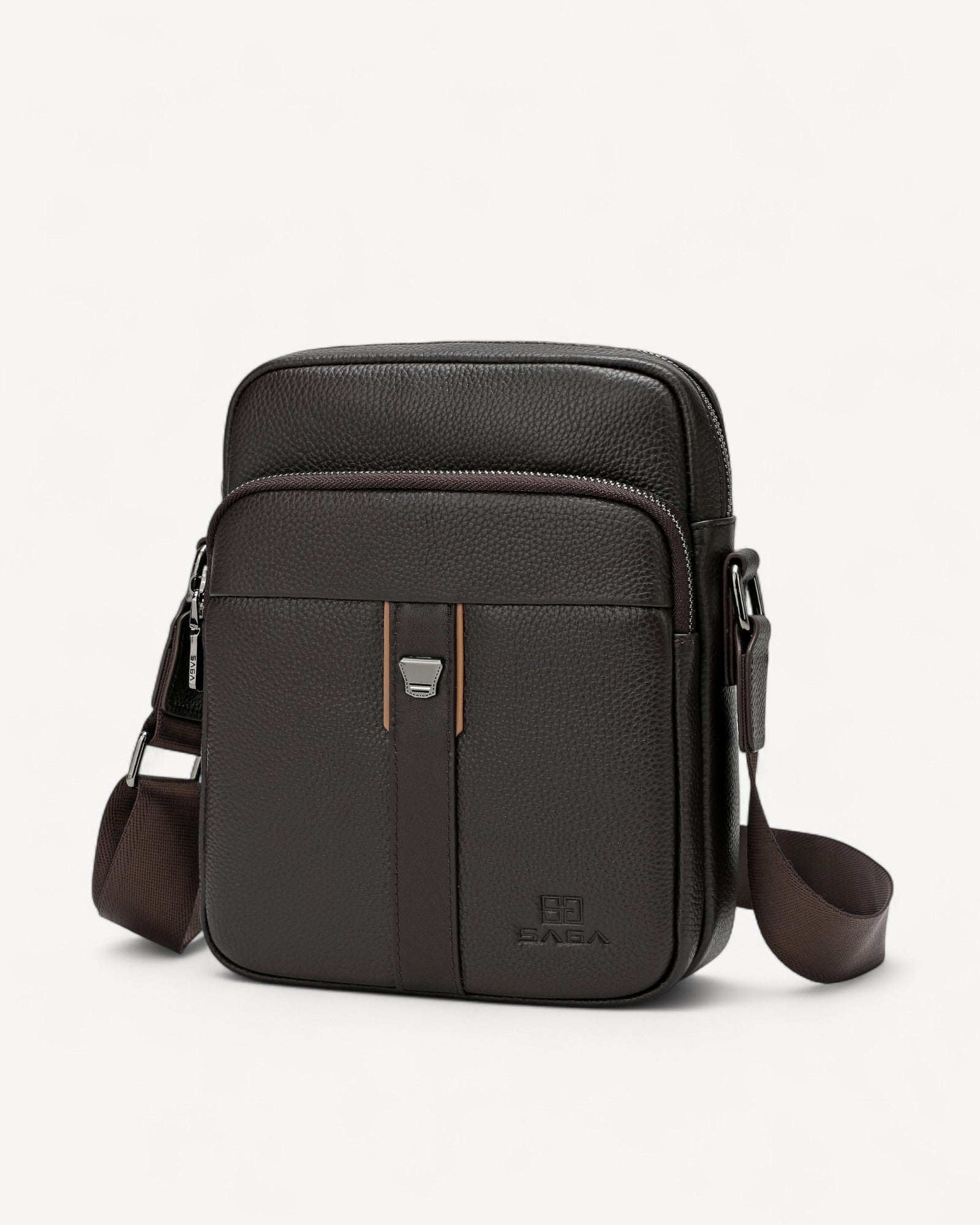 شنطة خصر جلد طبيعي بحامل لون اسود - 6