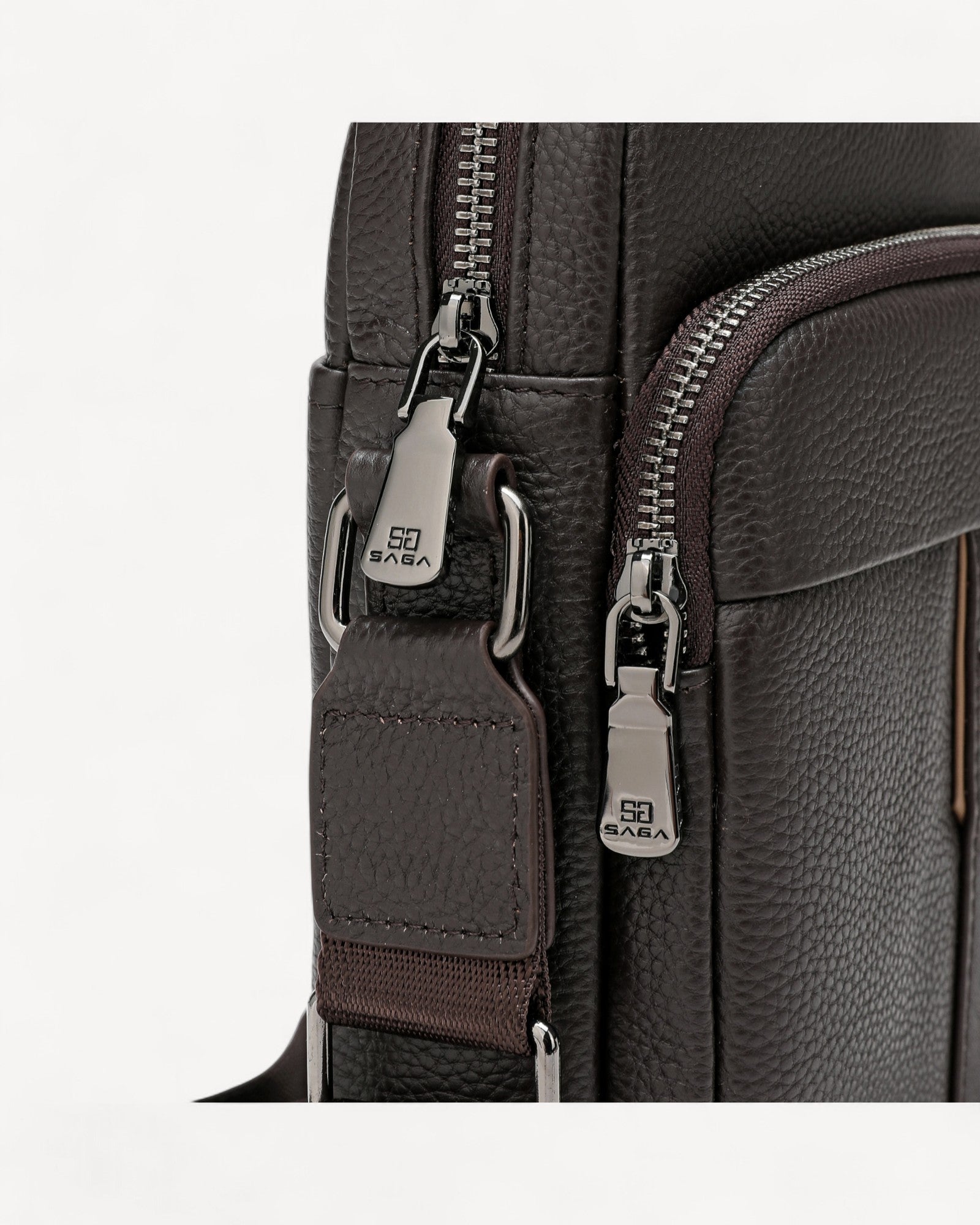 شنطة خصر جلد طبيعي بحامل لون اسود - 8