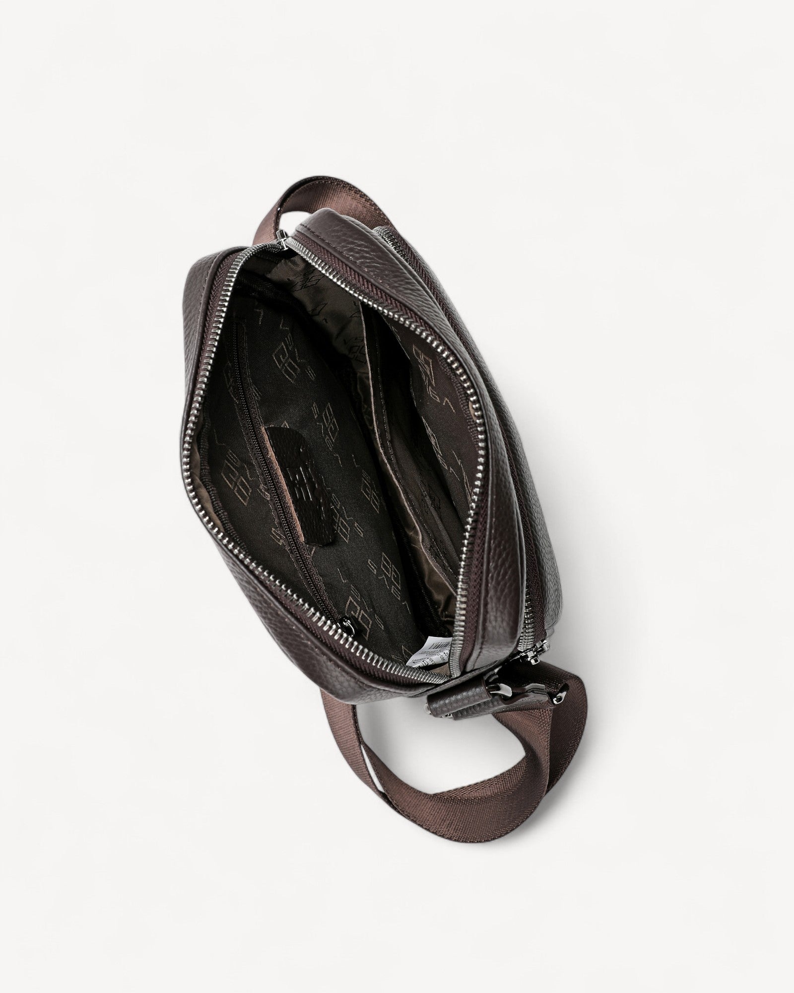 شنطة خصر جلد طبيعي بحامل لون اسود - 9