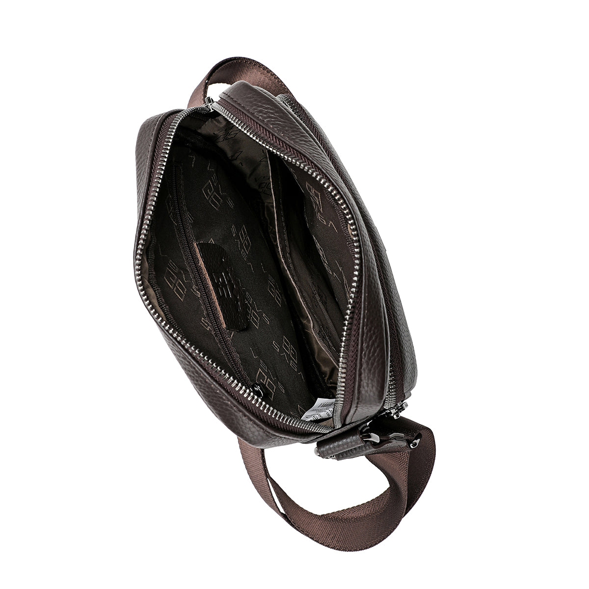 Luxury men's hand and shoulder bag made of 100% genuine leather, black or brown