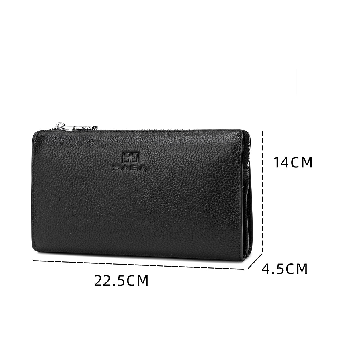 Men's wallet made of 100% genuine leather with several practical pockets, black color