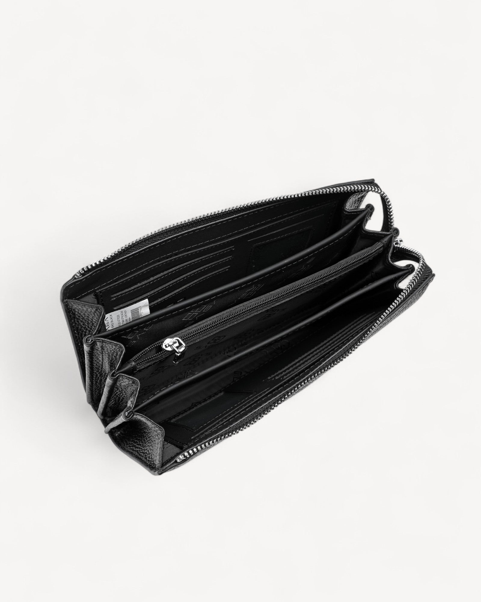 محفظة جلد رجالية بسحاب لون اسود - 4