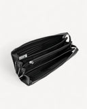 محفظة جلد رجالية بسحاب لون اسود - 4