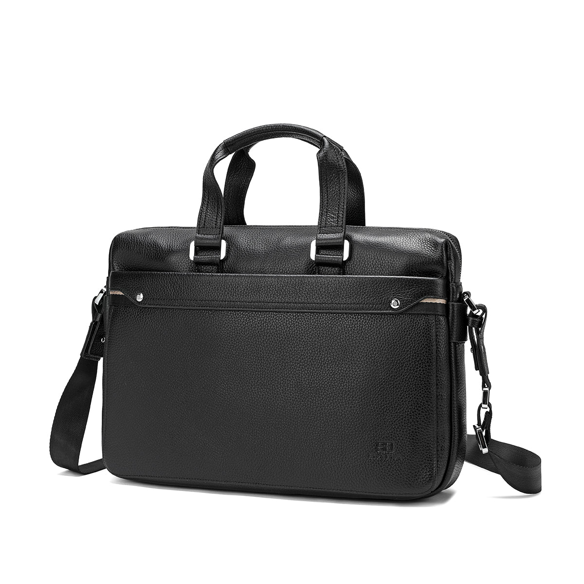 High quality and luxurious 100% genuine leather laptop bag, black colour