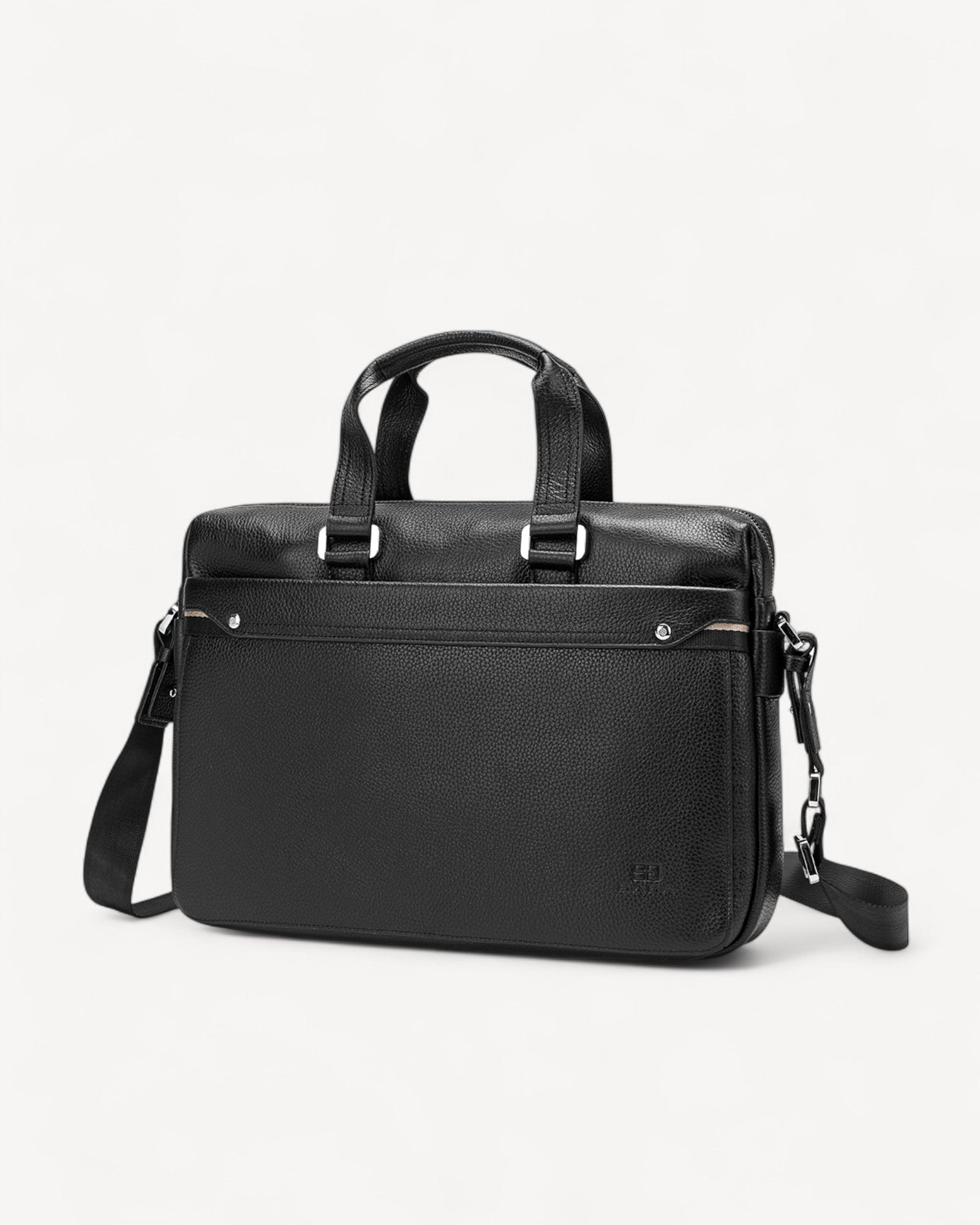 High quality and luxurious 100% genuine leather laptop bag, black colour