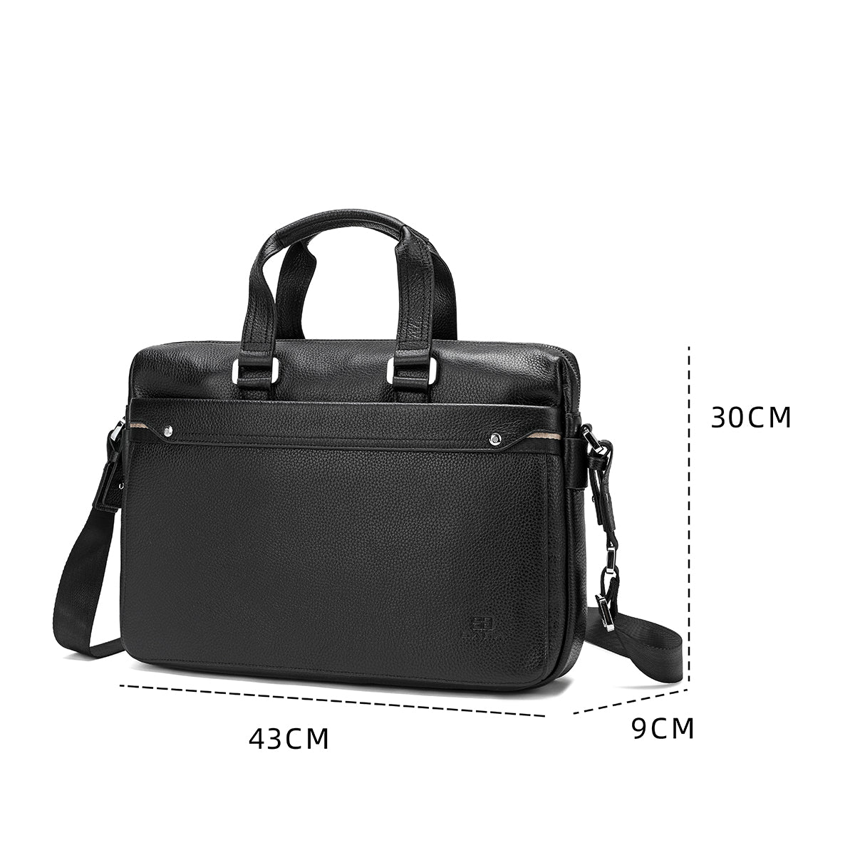 High quality and luxurious 100% genuine leather laptop bag, black colour