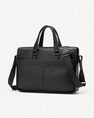 100% genuine leather laptop bag, high quality, black color