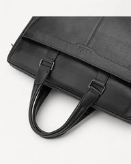 100% genuine leather laptop bag, high quality, black color