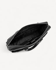 100% genuine leather laptop bag, high quality, black color