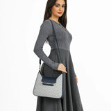 شنطة كتف مونوغرام هاف مون بحزام لون كحلي - 10