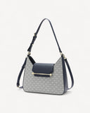 شنطة كتف مونوغرام هاف مون بحزام لون كحلي - 1