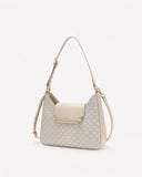 شنطة كتف مونوغرام هاف مون بحزام لون بيج - 1