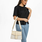 شنطة كتف بحزام قابل للإزالة لون بيج - 7