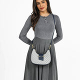 شنطة كتف هاف مون بحامل لون كحلي - 8