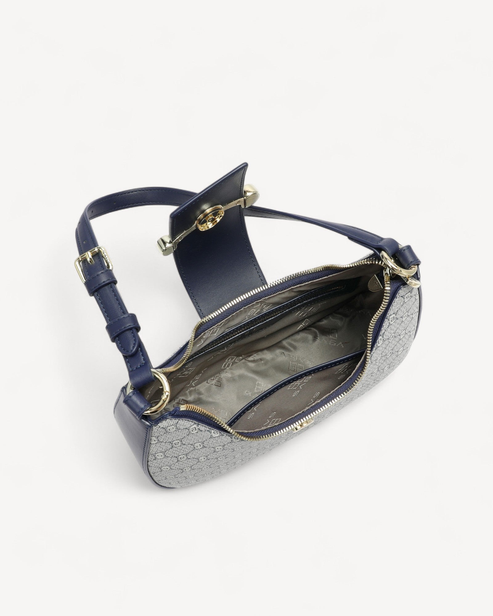 شنطة كتف هاف مون بحامل لون كحلي - 4