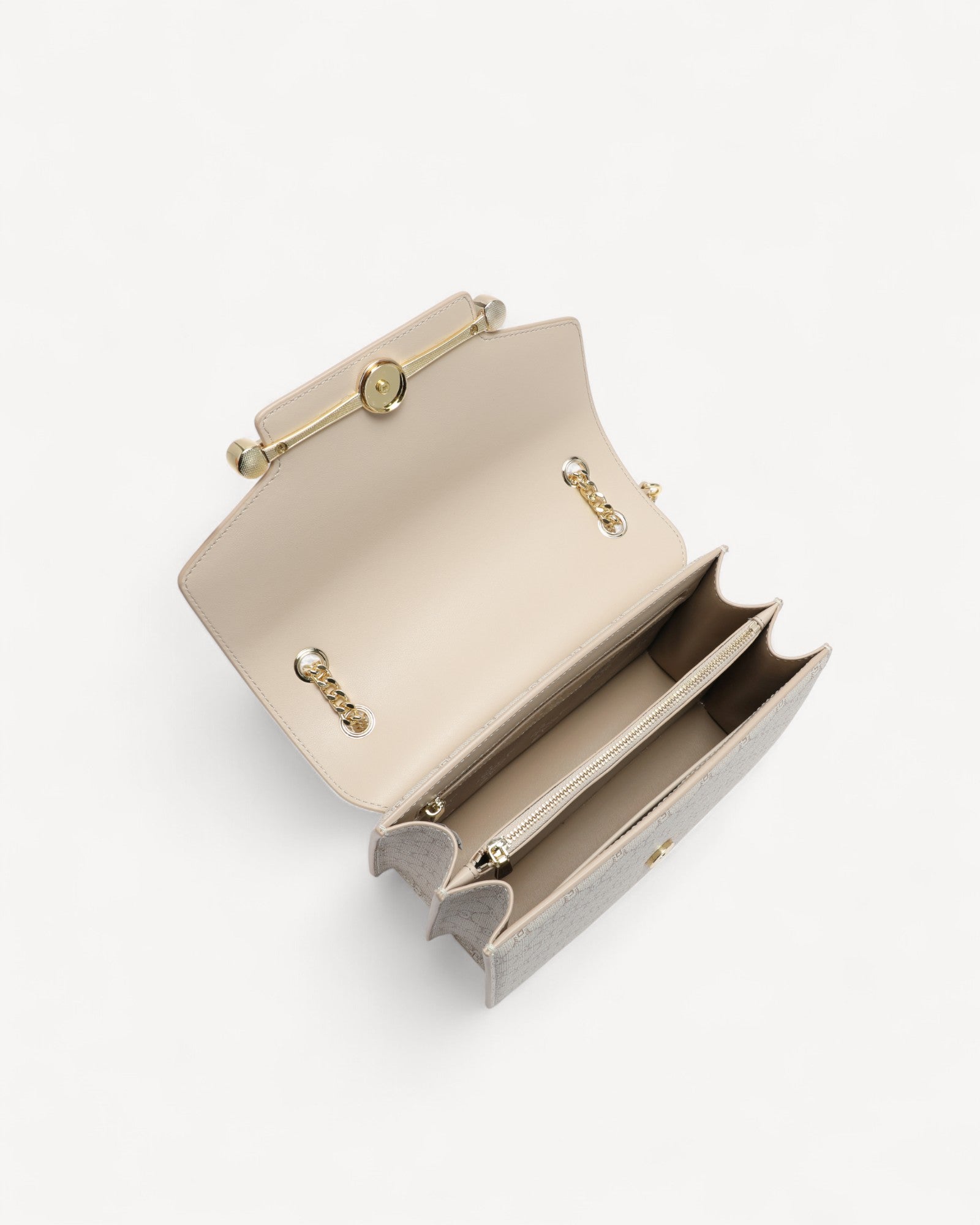 شنطة كتف وحزام كتف بسلسلة لون بيج - 4