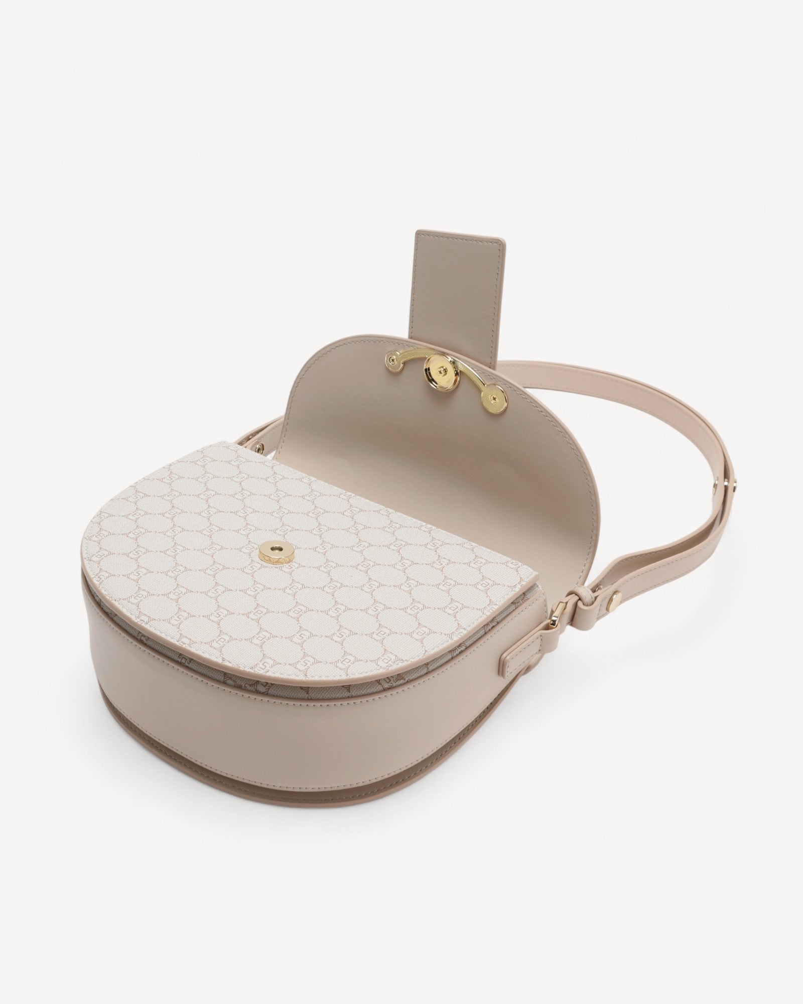 شنطة كروس بدي نصف دائرية لون بيج - 4