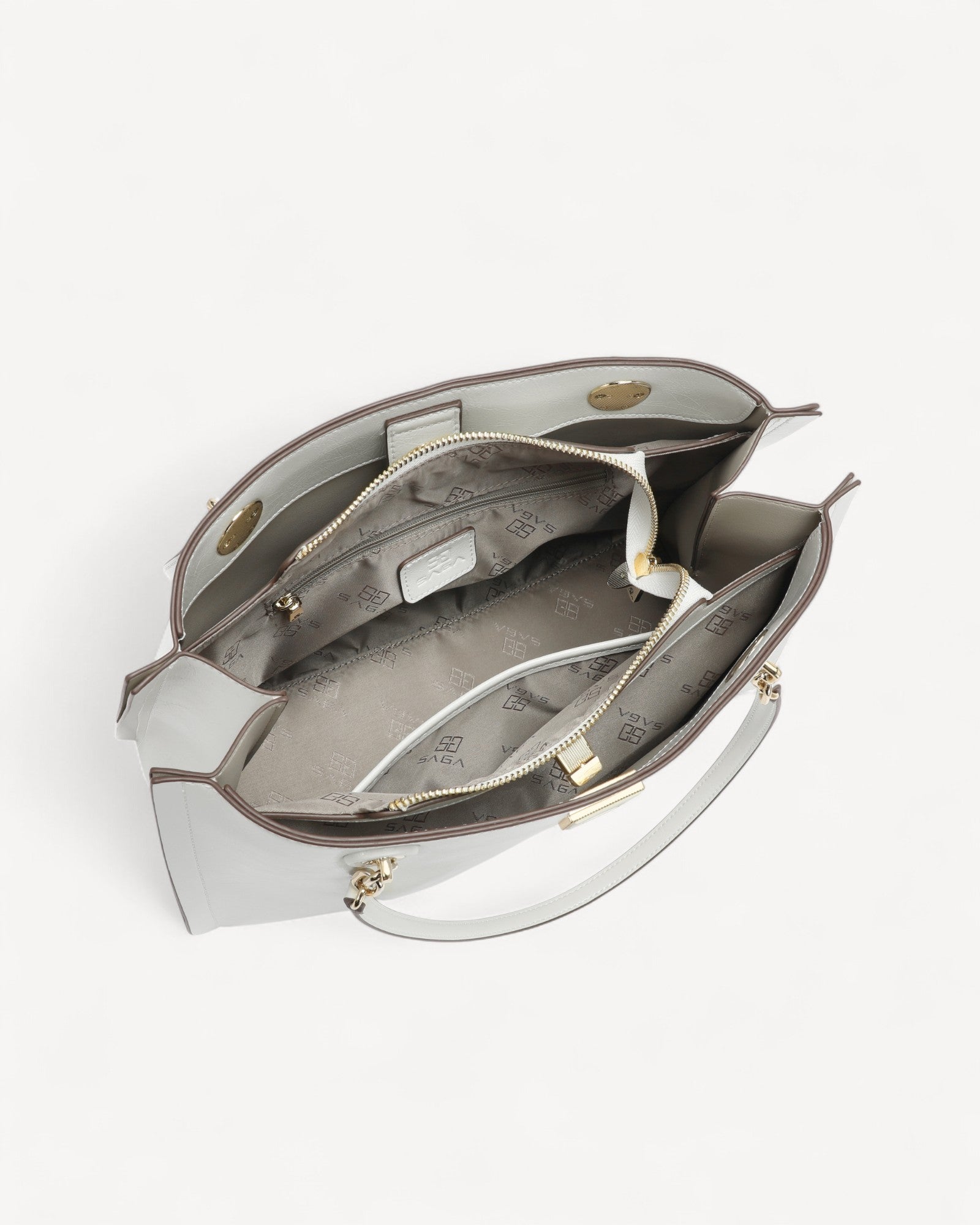 شنطة كتف كلاسيكة بحامل مزدوج لون ابيض - 4