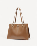 شنطة كتف كلاسيكة بحامل مزدوج لون بني - 1