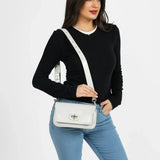 شنطة كروس بدي جلد طبيعي بحامل لون ابيض - 10