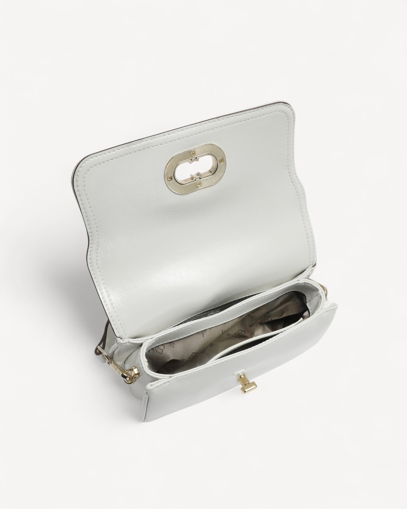 شنطة كروس بدي جلد طبيعي بحامل لون ابيض - 4