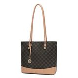 شنطة كتف حجم واسع جلد بي في سي ومايكروفايبر طبيعي لون بني