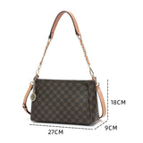 شنطة كتف متوسطه الحجم جلد بي في سي ومايكروفايبر طبيعي لون بني