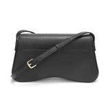 Stylish women's shoulder bag in black with a practical rectangular design.
