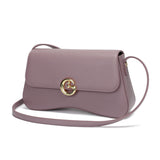 Stylish women's shoulder bag in mauve with a practical rectangular design