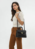Elegant women's handbag in black with a top handle and practical design.
